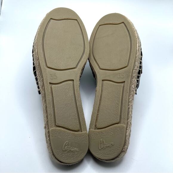 Castañer Pasi flat leather espadrille sandals Minimalist slides in black  Sz 5 - Picture 14 of 15